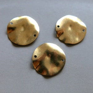 50pcs Raw Brass Round Charms,Connectors Findings 20mm - F1203