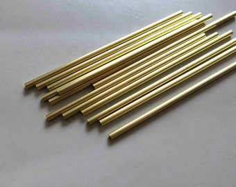 50pcs Cut Raw Brass Tube Cylinder Shape Beads 100mm x 3mm - F1184