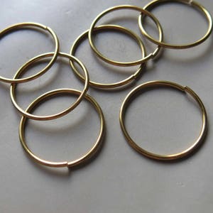 50pcs Raw Brass Round Rings ,Circle Connector, Findings 22mm  - F710