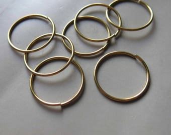 50pcs Raw Brass Round Rings ,Circle Connector, Findings 22mm  - F710