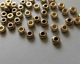 200pcs Raw Brass Rondelle Beads,Solid Brass Spacer, Spacer Beads 3.8mm - F553