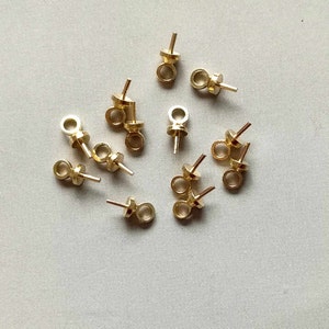 100pcs Raw Brass Peg Bail For Pendant Findings 6.5mm x 2.5mm- F282
