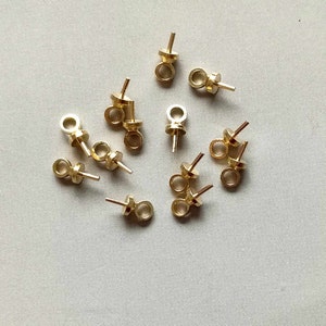 200pcs Raw Brass Peg Bail For Pendant Findings 6.5mm x 2.5mm- F282