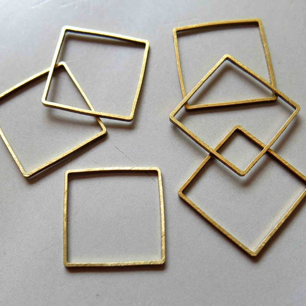 100pcs Raw Brass Square Rings , Findings 20mm - F402