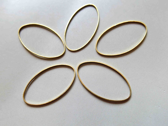 100pcs Raw Brass Oval Rings , Findings 27mm x 15mm  - F312