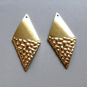 20pcs Raw Brass Rhombus Charms,Pendant Findings 37mm x 18mm - F1196