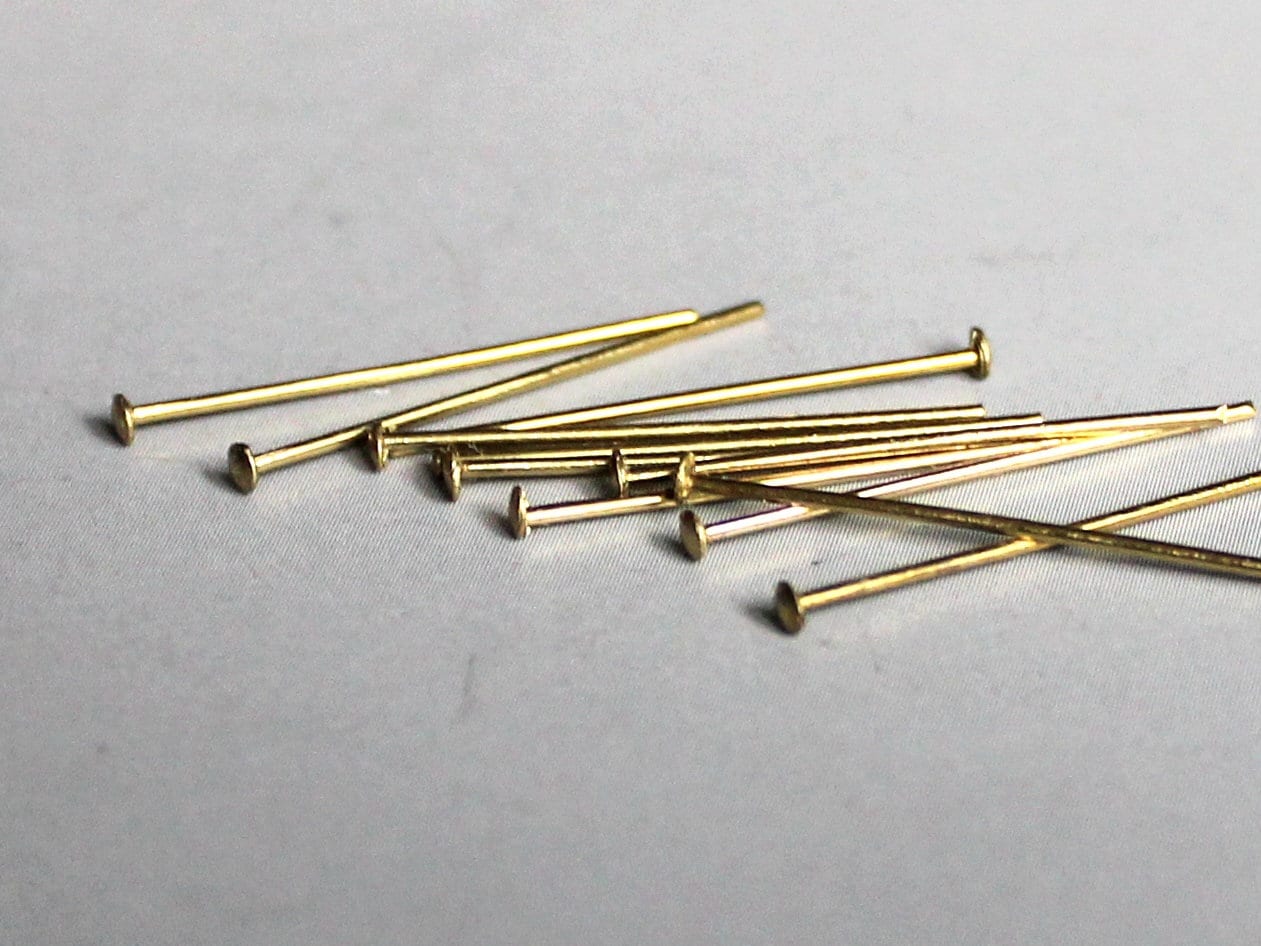 50Grams Raw Brass Head Pin 30mm F65 Etsy