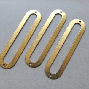 50pcs Raw Brass Oval Rings Charms, Pendants Findings 46mmx11.5mm - F1548