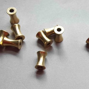 100pcs Raw Brass Tubes Beads Spacer Beads 6mm x 3mm - F658 image 2