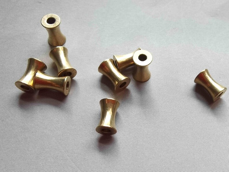 100pcs Raw Brass Tubes Beads Spacer Beads 6mm x 3mm - F658 image 2