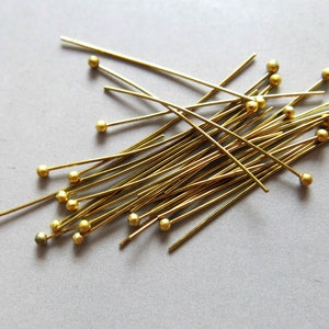 250pcs Raw Brass Ball head pin 60mm - F2011