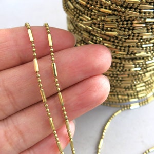 10 meters - 33 feet Raw Brass Chain,Necklace chain 1.5 mm - F1576