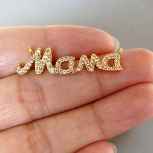 CZ Micro Pave Carta Mama Colgantes, Conectores de Zirconia Cúbica - CZ194