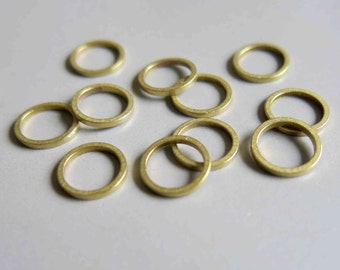 200pcs Raw Brass Round Rings , Findings 10mm  - F176