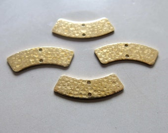 30 piezas de dijes de latón crudo, etiquetas estampadas, hallazgos para colgantes martillados de 28 mm x 8 mm - F839