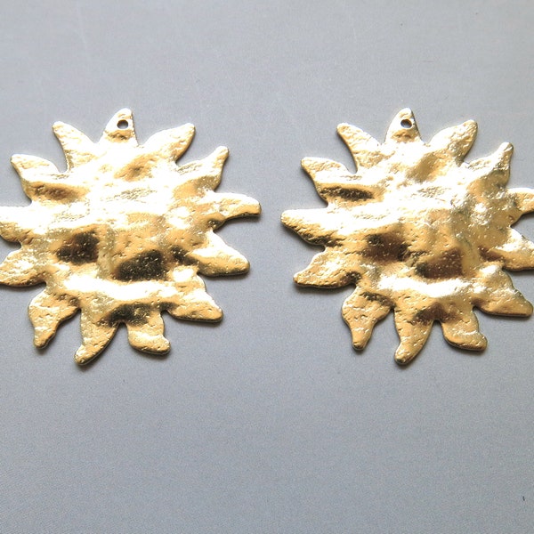 20pcs Raw Brass Sun Pendants,Charms 31mm - F1851