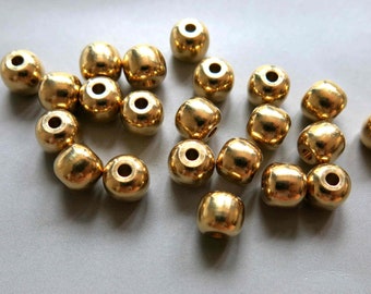 30pcs Raw Brass Barrel Shape Beads Spacer Beads 7.5mmx7mm - F2132