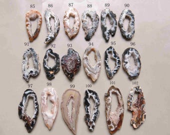 Natural Druzy Agate Geode Slices C5502