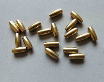 100pcs Raw Brass Oval Barrel Shape Beads Spacer Beads 8mmx3mm - F346
