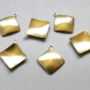 50pcs Raw Brass Rhombus Charms,Pendants Findings 15mmx13mm - F1860