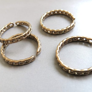 10pcs Raw Brass Adjustable Ring, Rings Findings 18mmx2.5mm - F1895