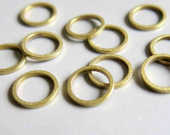 100pcs Raw Brass Round Rings , Findings Jewelry Making 16mm  - F233