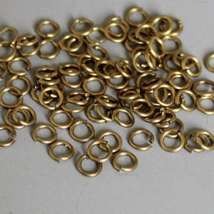 30Grams About 600pcs Raw Brass Round Jump Ring , Findings 4.5mm x 0.8mm - F111