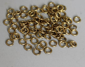30Grams About 700pcs Raw Brass Round Jump Ring , Findings 4mm x 0.8mm - F139