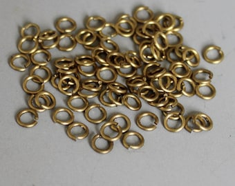 30Grams About 500pcs Raw Brass Round Jump Ring , Findings 4mm x 1mm - F1655