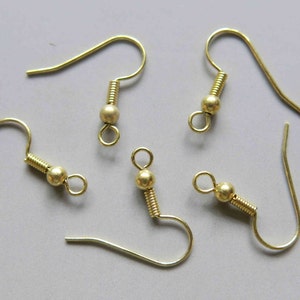 100pcs Raw Brass Ear Wire Earring Findings 17mm  - F138
