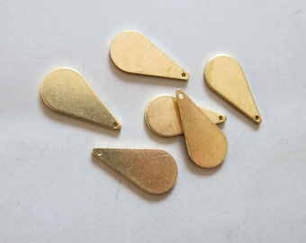 50pcs Raw Brass Drop Charms,Findings 20mm x 10mm- F826