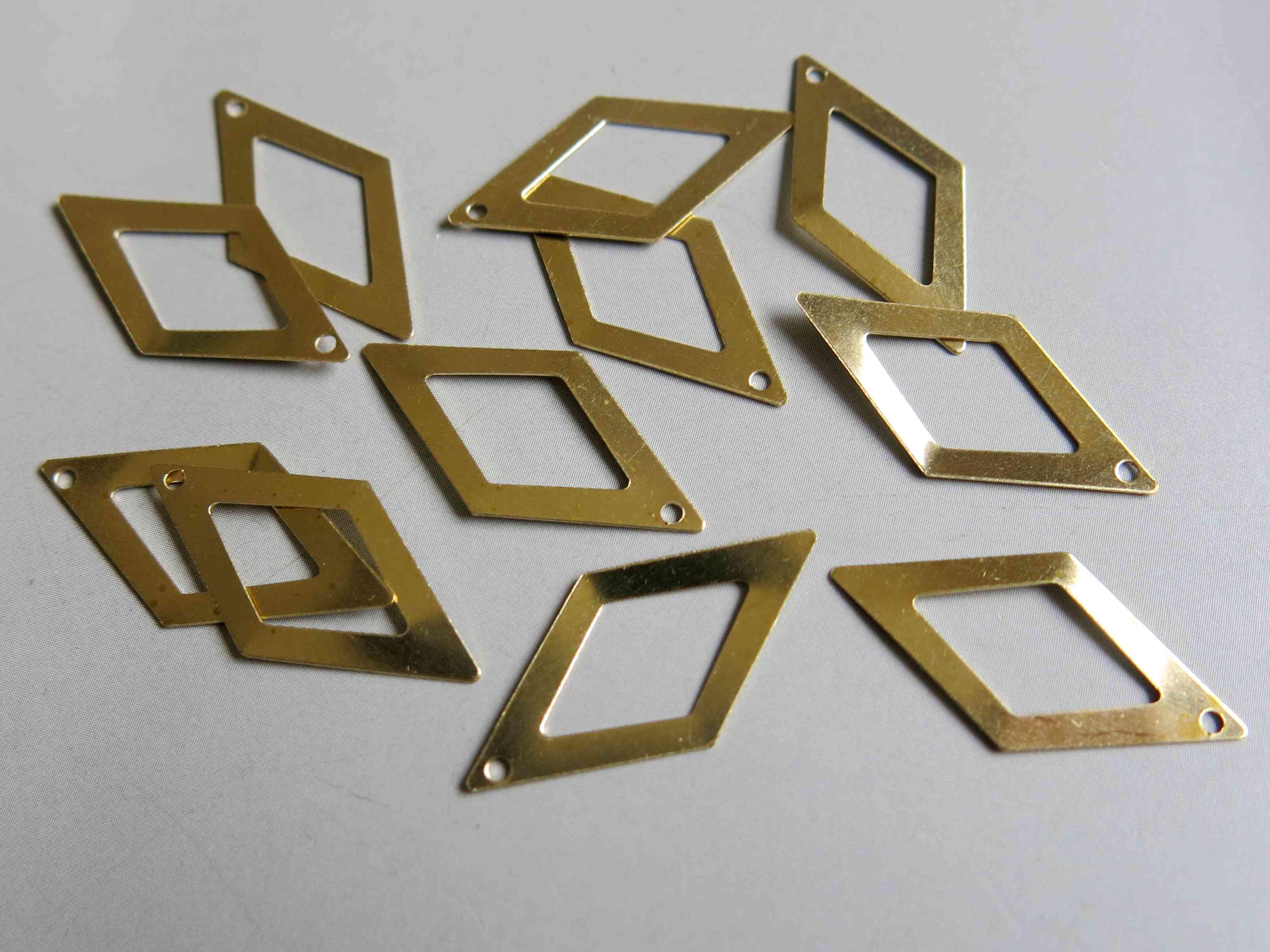 a％ 100pcs Raw Brass Rhombus Charms , Findings 25.5mm X 13mm - F206 - Etsy