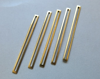 100pcs Raw Brass Rectangle Rings Charms, Pendant Findings 40mm x 3mm  - F1254