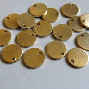 50pcs Raw Brass Coins,Stamping Tag, Coin Charms 12mm - F427