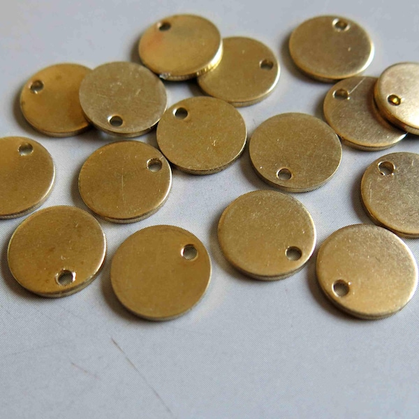 100pcs Raw Brass Coins,Stamping Tag, Coin Charms 12mm - F427