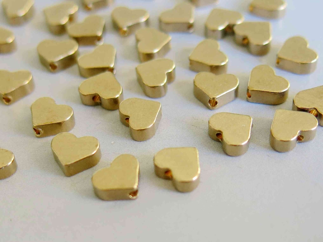 100pcs Raw Brass Heart Shape Beads Spacer Beads 6mm X 7mm - Etsy