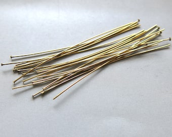 350pcs Raw Brass head pin 50mm - F2213