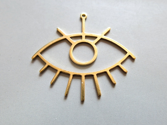Face Charm,Earrings Findings 43mm x 23mm F1143 20pcs Raw Brass Pendants