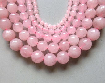 Lot De 20 Perles En Quartz Cerise 6mm - Boules Rose Corail Pêche Pour Création De Bijoux