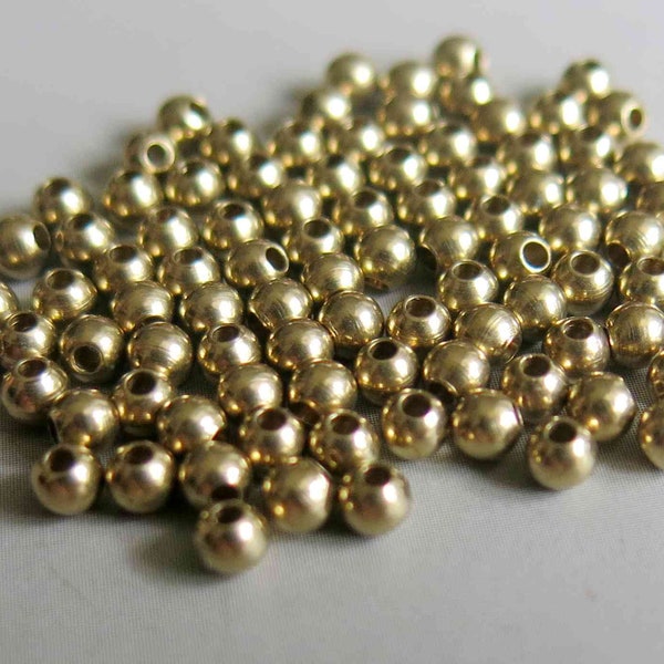 500pcs Raw Brass Round Solid Beads Spacer Beads 2mm - F1634