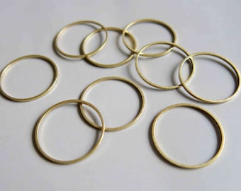 100 anneaux ronds en laiton brut, résultats de fabrication de bijoux 19 mm - F234
