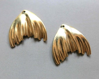 30pcs Raw Brass Tail Charms, Pendants Findings 24mm x 23mm - F2131
