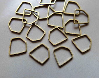 100pcs Raw Brass Diamond Shape Rings, Findings 15mm - F413