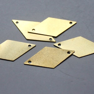 100pcs Raw Brass Rhombus Connectors , Findings Jewelry Making 26mm x 13mm - F123