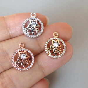 CZ Micro Pave Carta Amor Colgantes, Cubic Zirconia Latón Colgantes - CZ187