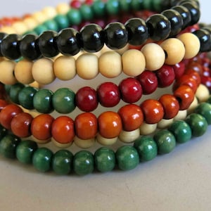 108pcs Mixed Color Wooden Beads Prayer Beads Japa Mala 6mm - A450