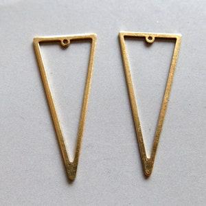 20 Pieces Raw Brass Pendant Charm Triangle 15x15mm C1742P340