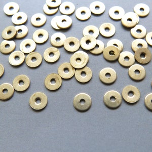 500pcs Raw Brass Rings Beads, Spacer Beads 4mm - F1891