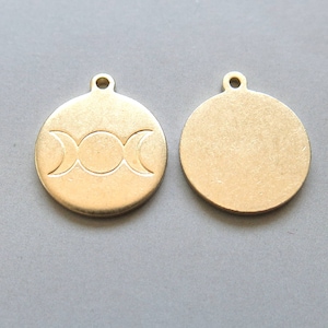 20pcs Raw Brass Round Charms ,Pendant Findings 15mm- F1558