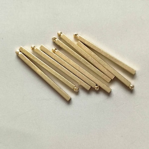 50pcs Raw Messing Bars Anhänger, quadratische Bar, massive Messing Bar 35mmx2mm - F396